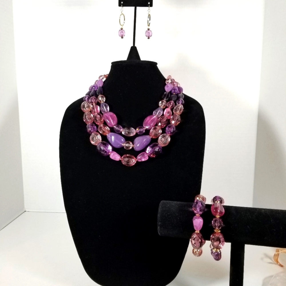 Chico's pink/purple fashion jewelry set